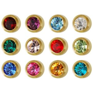 Studex allergiavabad kõrvarõngad Bezel kuld regular Birthstones 12 tk mix