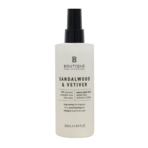 Boutique Vegan Keha- ja juustesprei Scent sandlipuu ja vetiveer 500ml