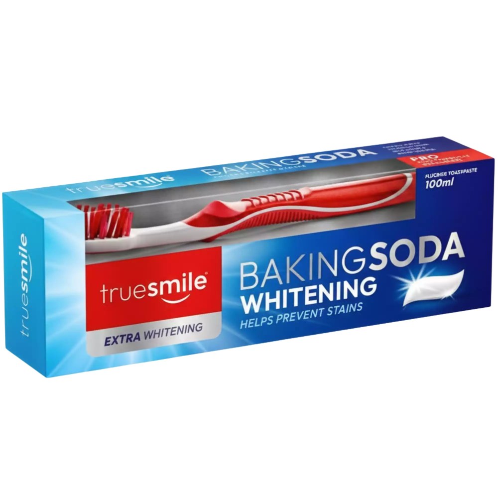 Truesmile Valgendav hambapasta+hambahari söögisoodaga BAKINGSODA 100ml